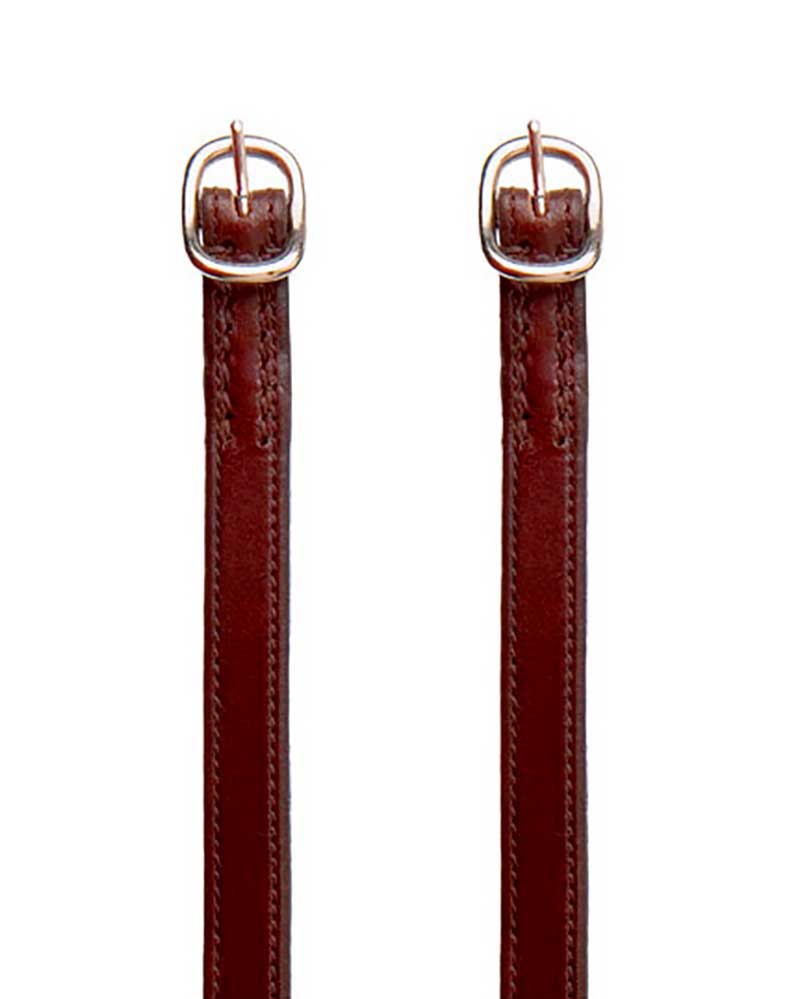 Paire de courroies d'éperons anglais en cuir marron foncé