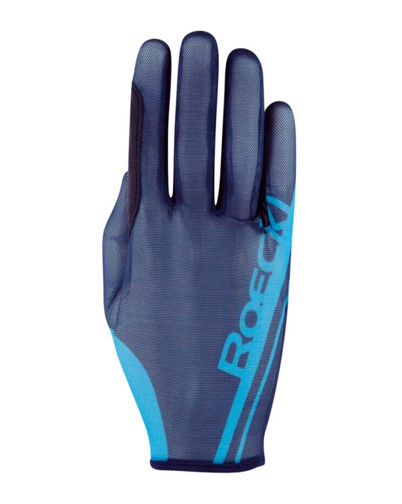 Gants bleu marine avec maille au dos pour l'équitation Moyo - Roeckl