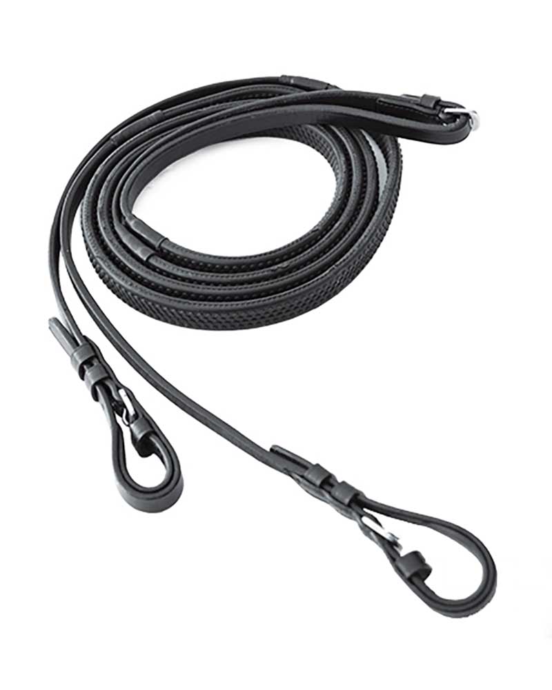 Hispano Hípica Black Rubber Reins 1.5 cm – Excellent Grip for Horses