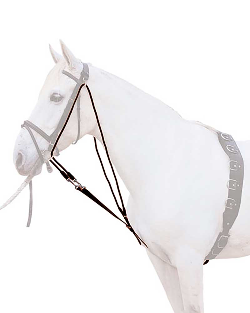 Gogue de cuero y fibra marrón oscuro para caballo - Hispano Hípica
