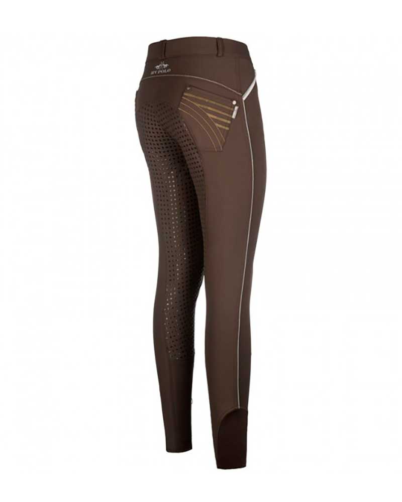 Dark brown riding trousers (knee grip) for women - Sandy - HV Polo