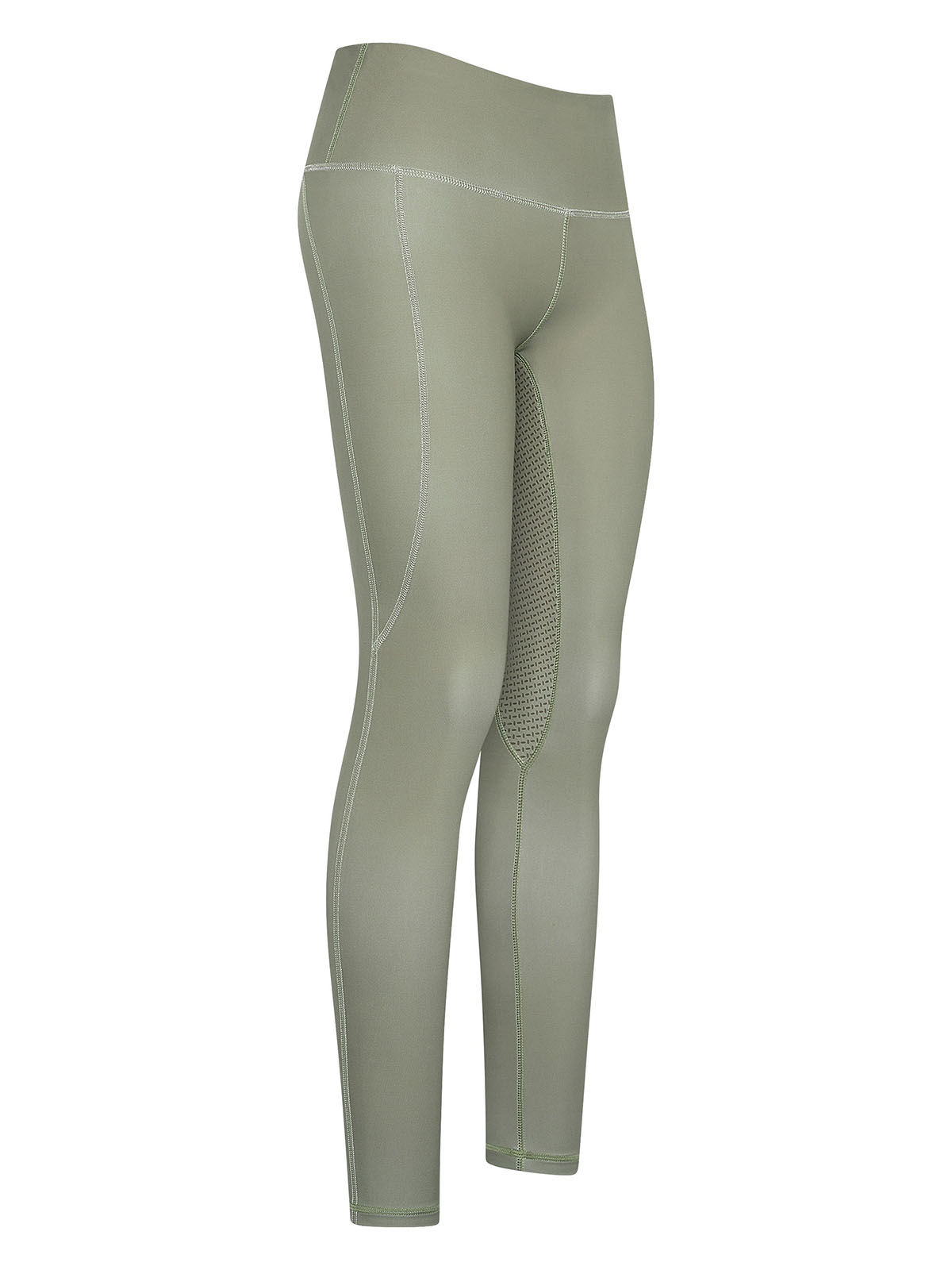 Leggings de taille haute vert olive (full grip) avec poche latérale pour femme -HV Polo