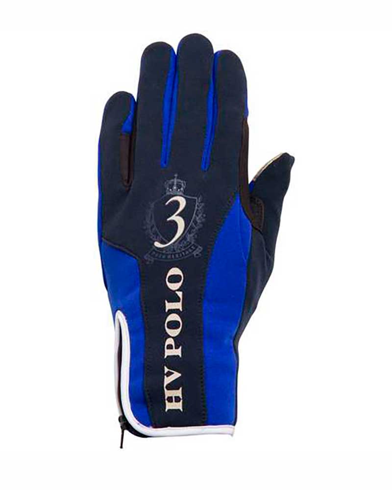 Blue winter riding gloves with grip - Logan - HV Polo