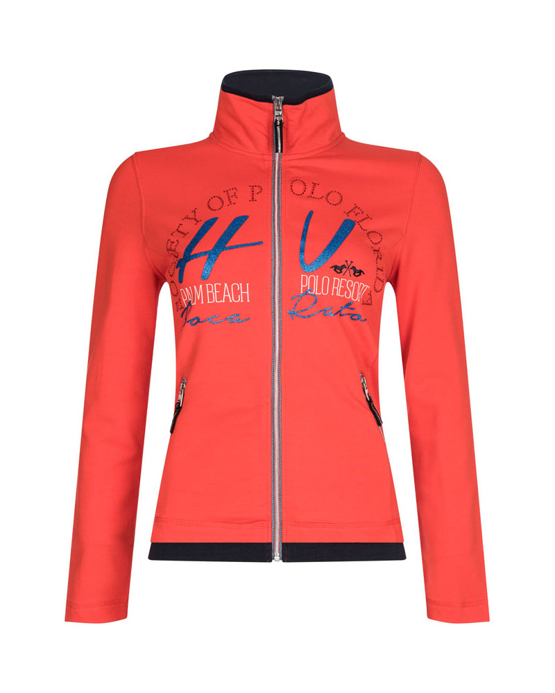 Chaqueta de color salmón con cremallera para mujer - HV POLO