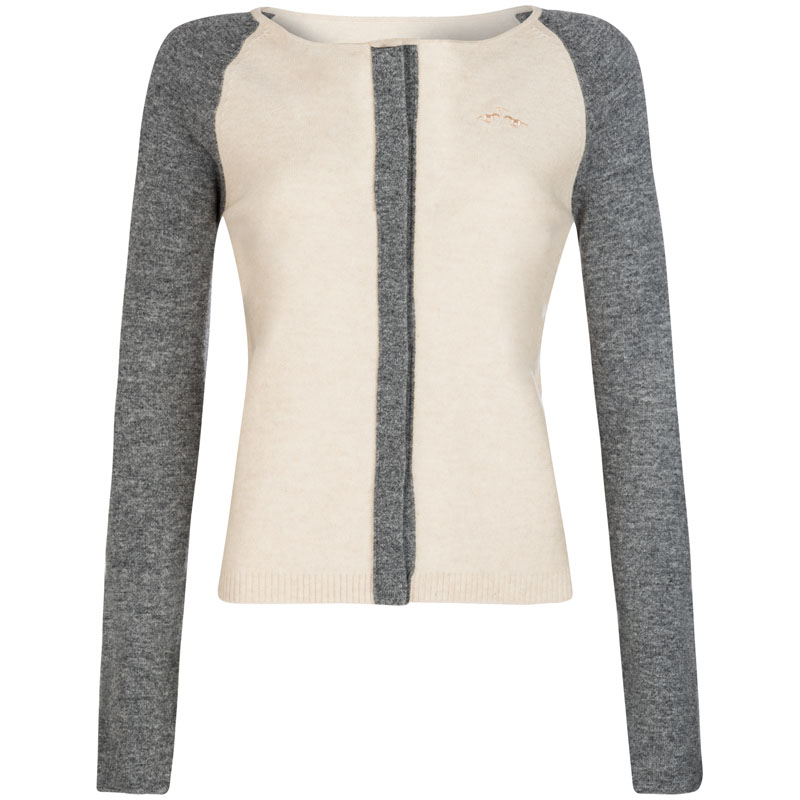 Veste en laine de beige et gris pour femme Lundar - HV Polo