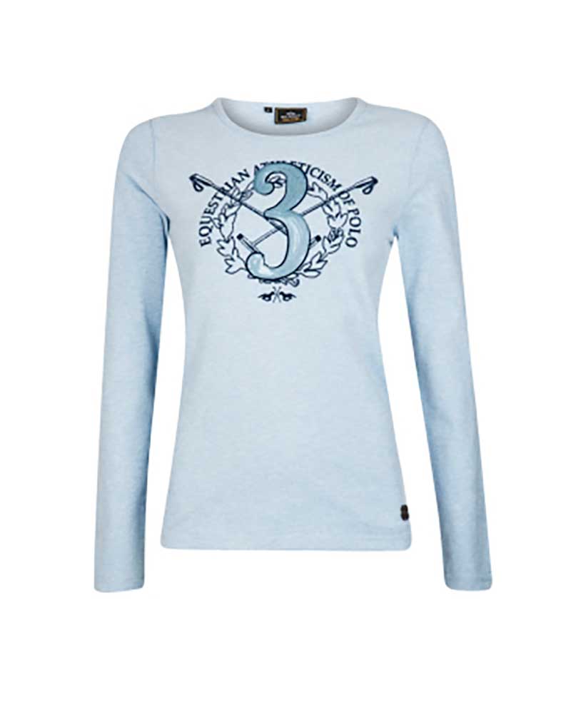 Light blue long-sleeved t-shirt for women - Elaine - HV Polo
