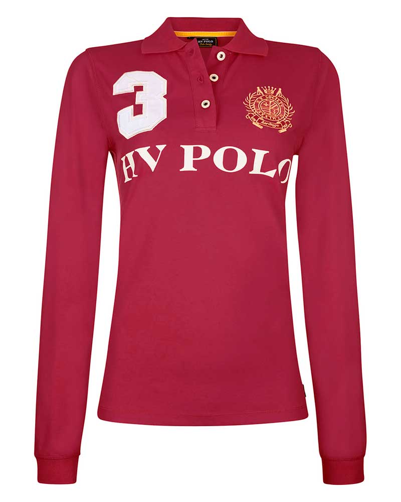 Polo casual de manga larga burdeos junior unisex - Favouritas - HV Polo