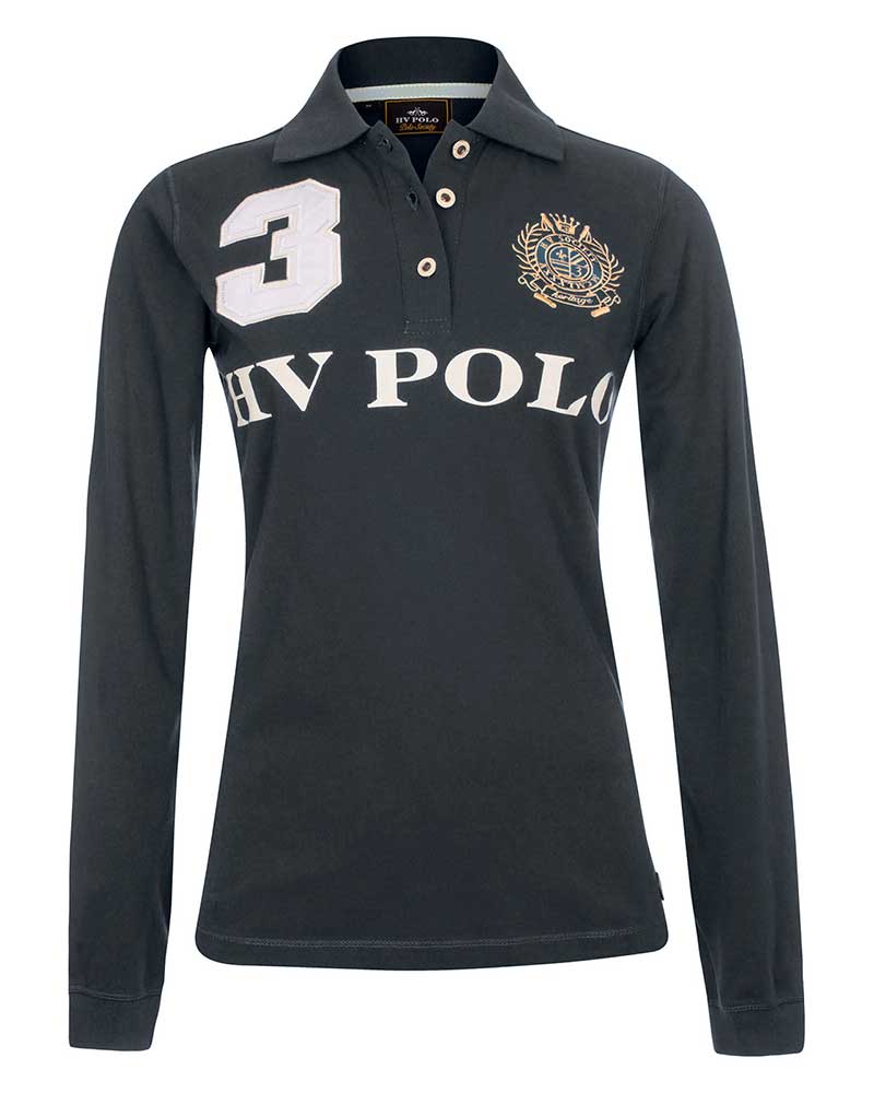 Long-sleeve dark grey polo shirt for men - Favouritas - HV Polo