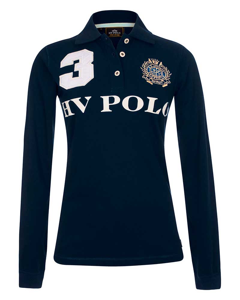 Polo à manches longues bleu marine pour homme Favouritas - HV Polo