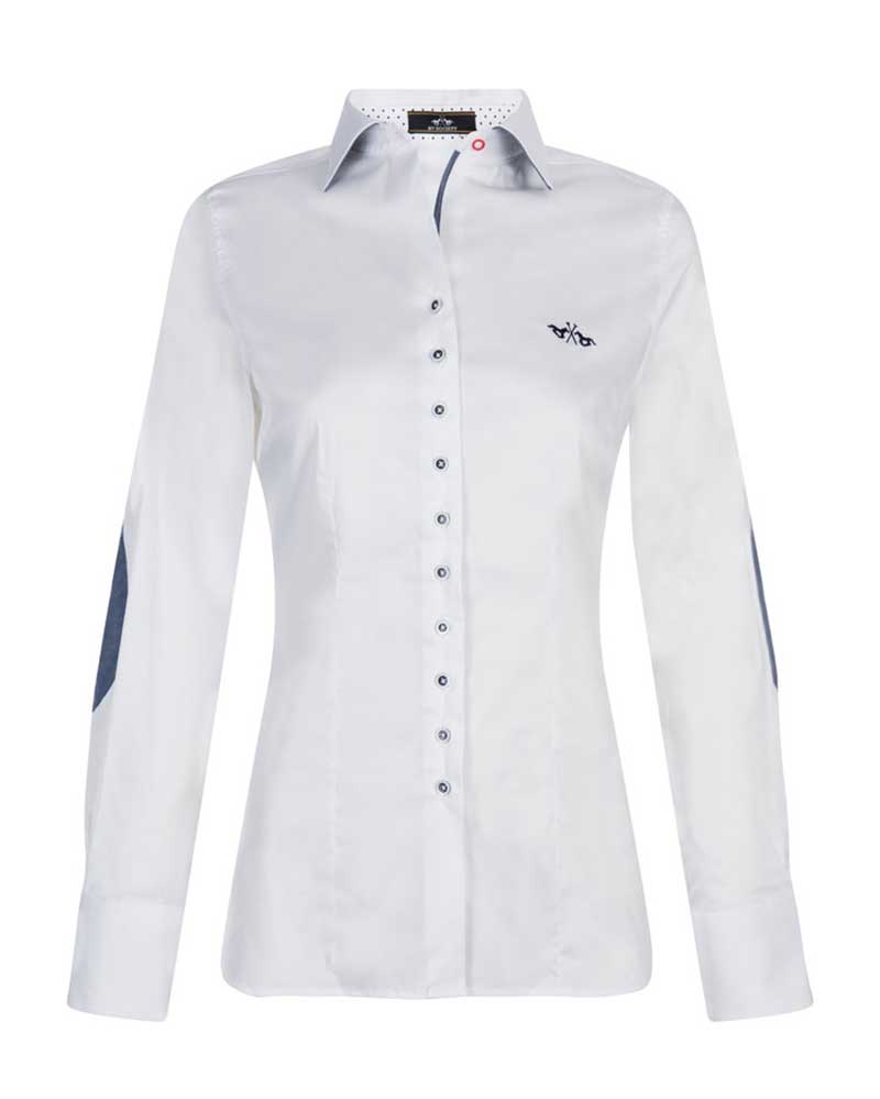 Casual long-sleeve white shirt for women - Anastasia - HV Polo