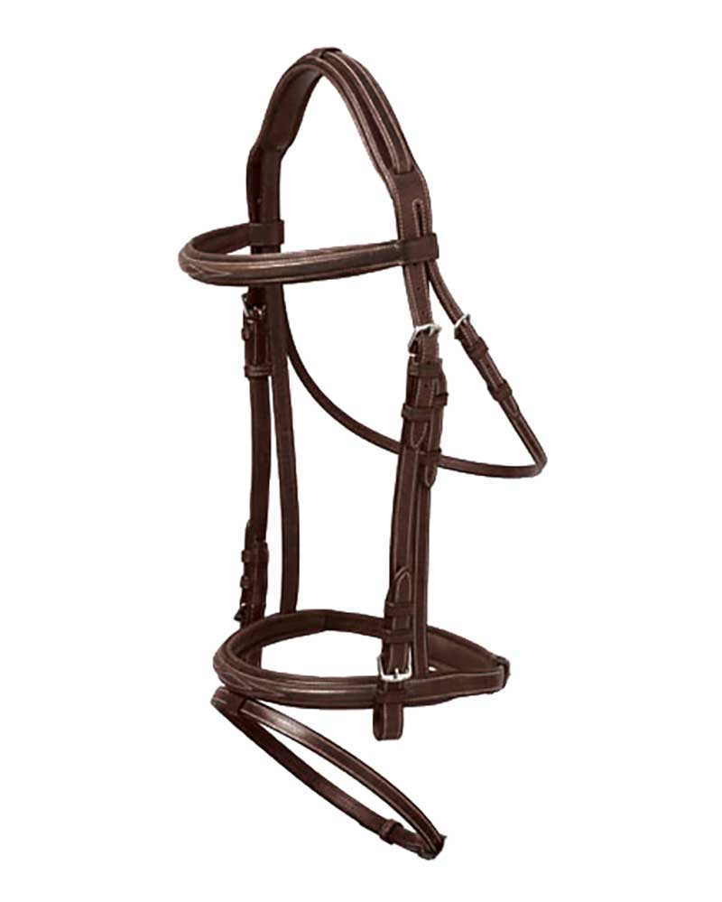 Brida inglesa de cuero vegetal marrón oscuro para caballo - Carla - Lexhis Green