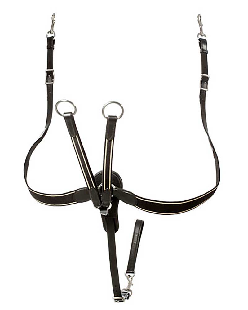 Crossed Black English Breastplate with Elastic and Elbow Straps for Horse – Lexhis
