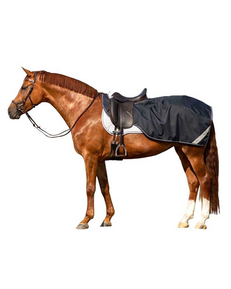 Navy 600D ripstop waterproof exercise sheet with tail flap and fleece lining – AMIGO
