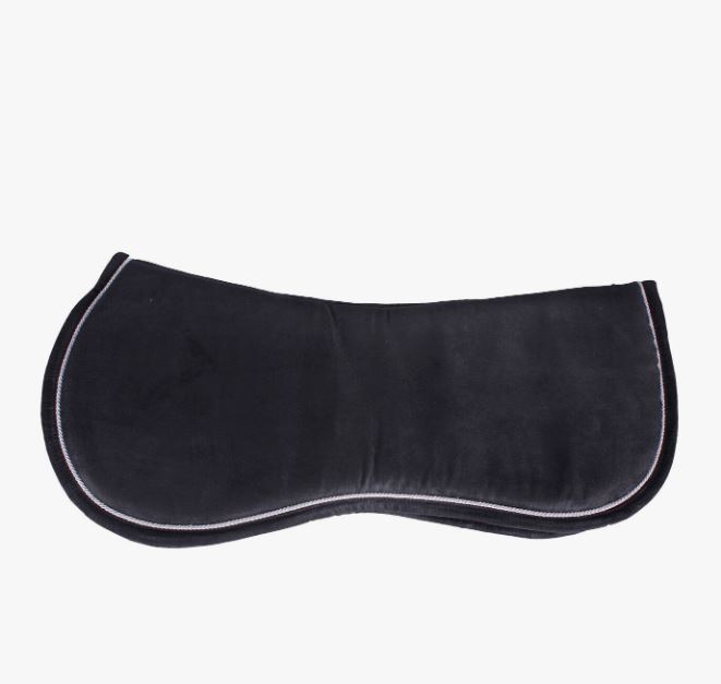 Salvacruces/protector negro de goma inteligente forrado para caballo y pony - QHP
