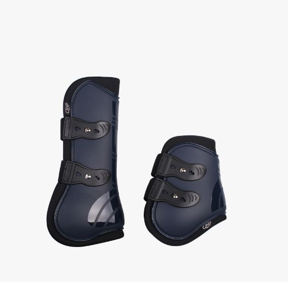 Pack of 4 navy blue protectors (tendons and fetlocks) for horses - QHP