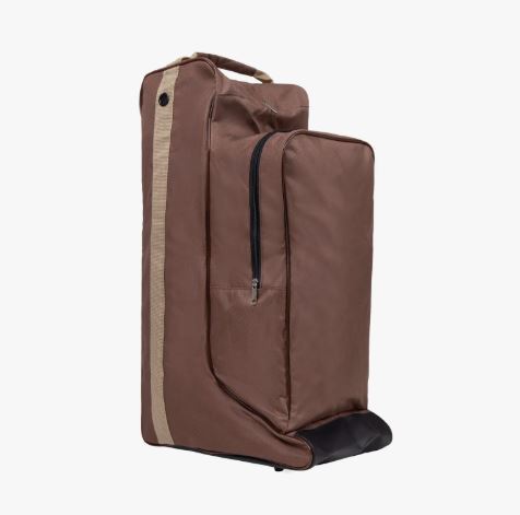 Brown boot and helmet bag with light beige details - Combi - QHP