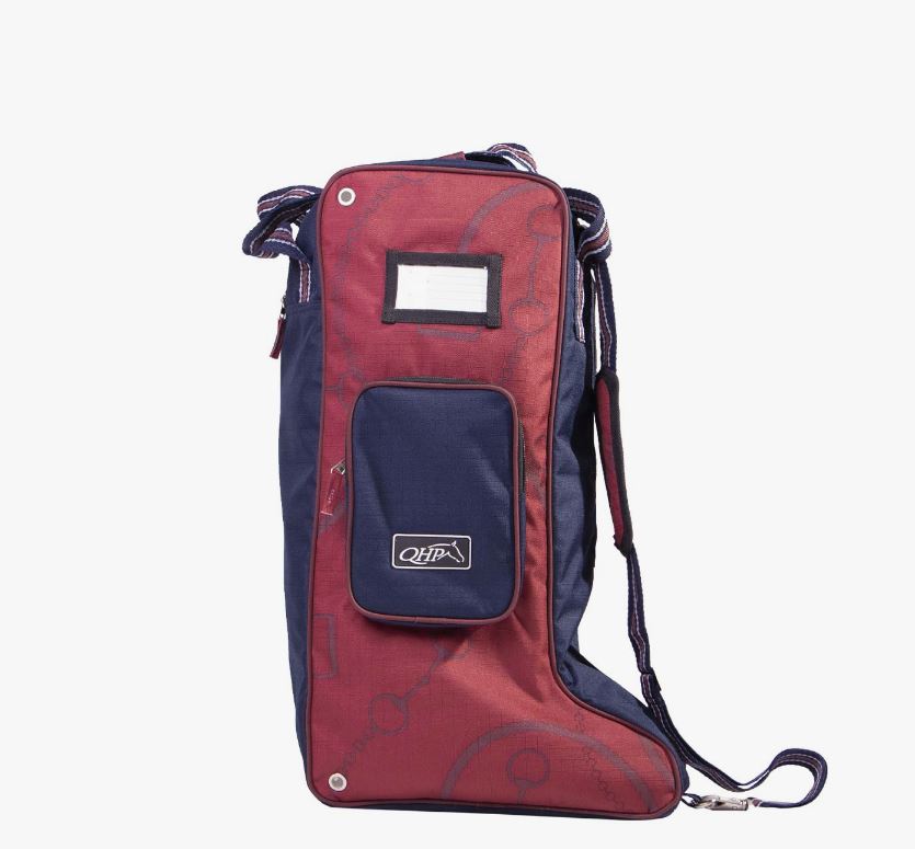 Red and navy blue boot bag - QHP
