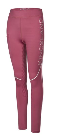 Fuchsia pink tights (Pink Malaga) with white lettering logo (full grip) - Junior - KLNana - Kingsland