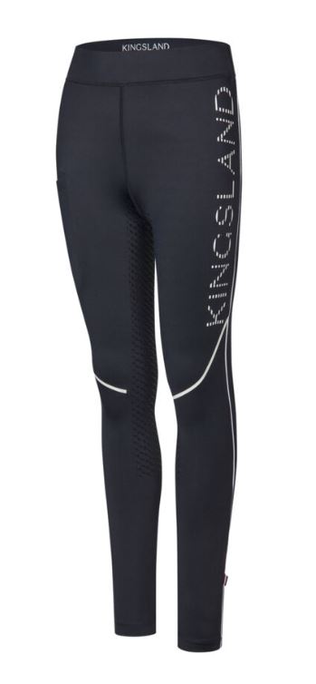 Navy blue tights with white lettering logo (full grip) - Junior - KLNana - Kingsland