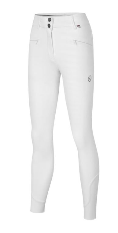 Pantalons blanc d'équitation avec dos boutons et taille regular (grip aux genoux) pour femme-KLKerry-Kingsland