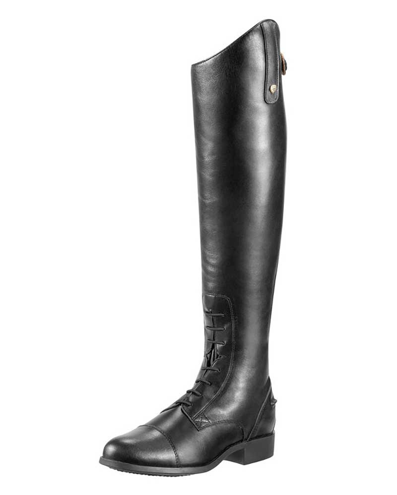 Bottes noires en cuir pour l'équitation à lacets et fermeture éclair arrière pour homme modèle Heritage Contour Field Zip - Ariat