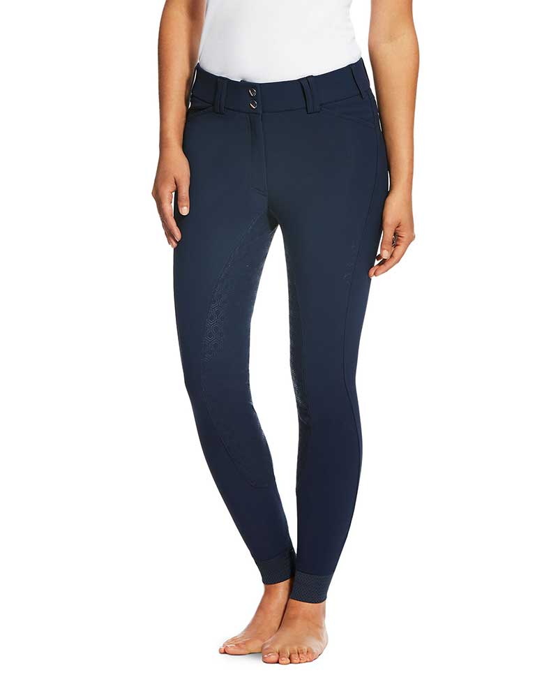 Navy blue riding trousers (full seat grip) for women - Tri Factor - ARIAT