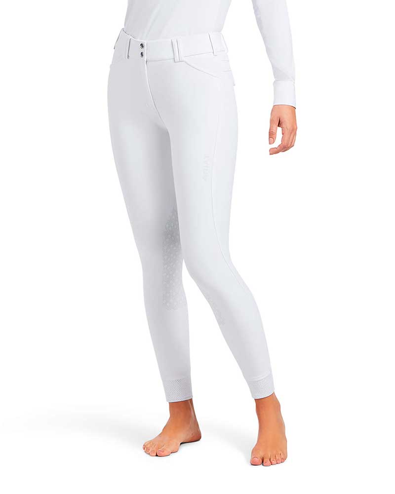 Pantalones de montar a caballo blancos (grip rodilla) para mujer - Tri Factor - Ariat