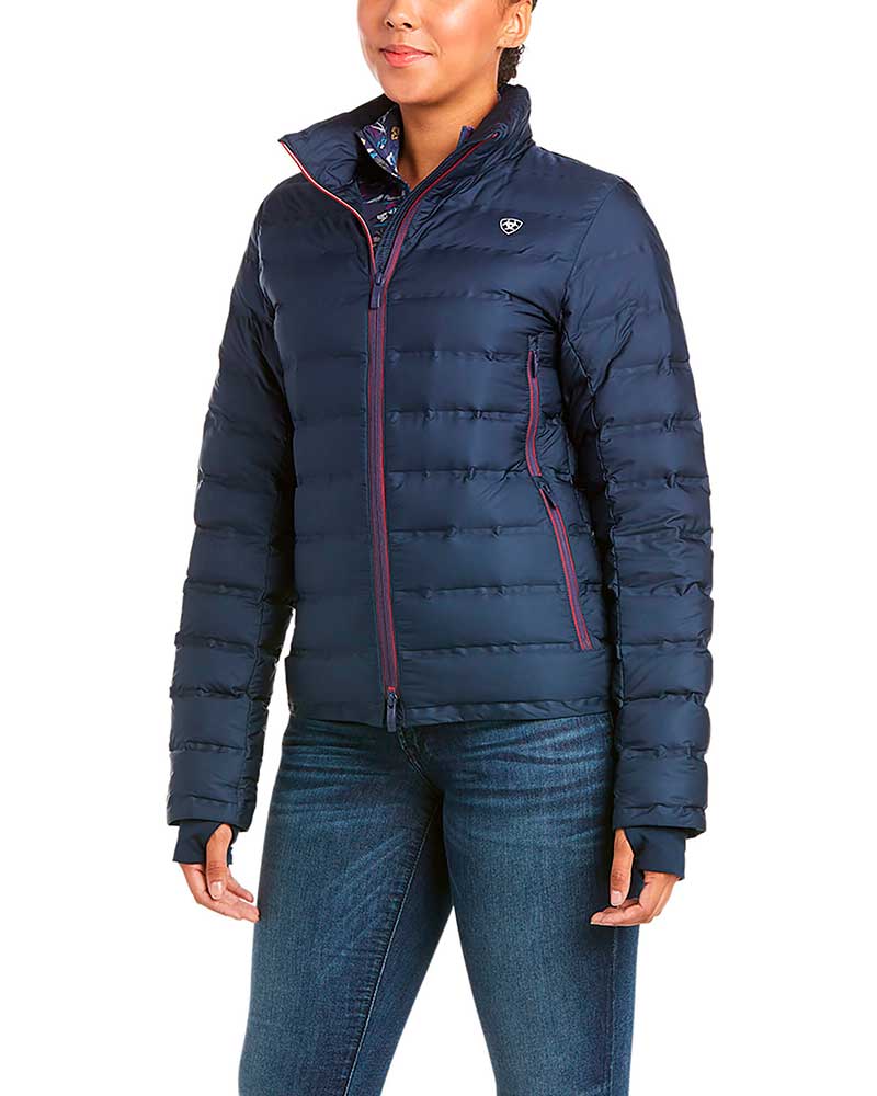 Abrigo corto de plumas con interior polar azul marino para mujer - Braze - ARIAT