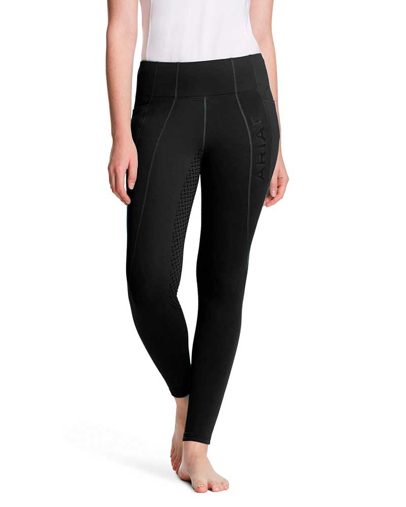 Leggings d'hiver noir (grip à fond intégral) pour femme Attain - Ariat