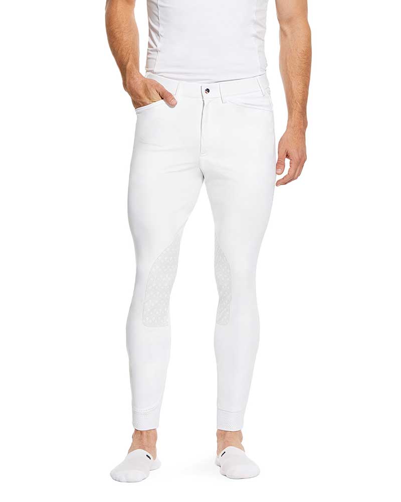 Pantalons de compétition blanc (grip aux genoux) pour homme Tri factor - Ariat