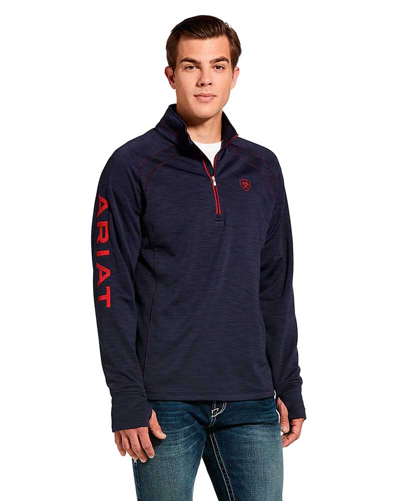Navy Blue Long-Sleeve Training Sweatshirt for Men - Tek Team - ARIAT