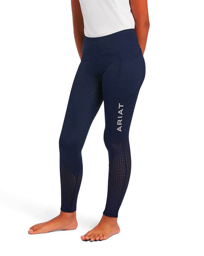 Leggings d'été avec perforaciones bleu marine (grip à fond intégral) pour fille EOS - Ariat