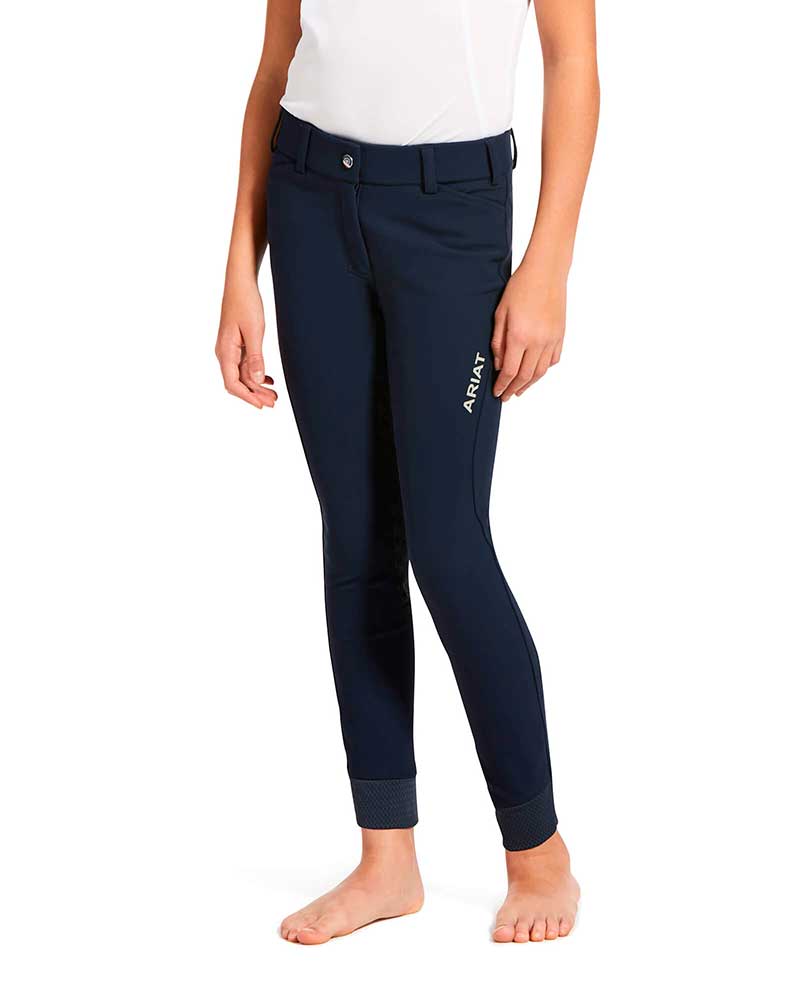 Pantalones de montar a caballo azul marino con grip en la culera junior unisex - Tri Factor - ARIAT