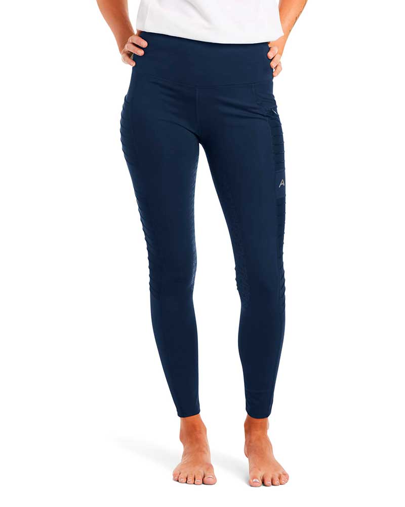 Navy blue riding tights (grip culera) for women - EOS Moto - ARIAT