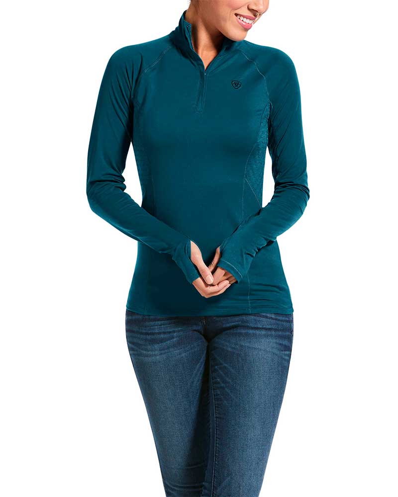 T-shirt d'entraînement à manches longues bleu verdâtre pour femme Lowell - Ariat