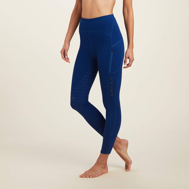Leggings d'hiver bleu cobalt (grip aux genoux) avec poches latéraux pour femme Venture Thermal - Ariat