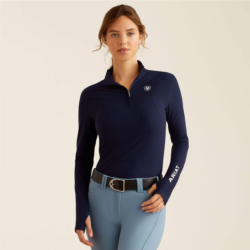 Women’s blue navy high-neck training top with half zip Lowell 3.0 – Ariat