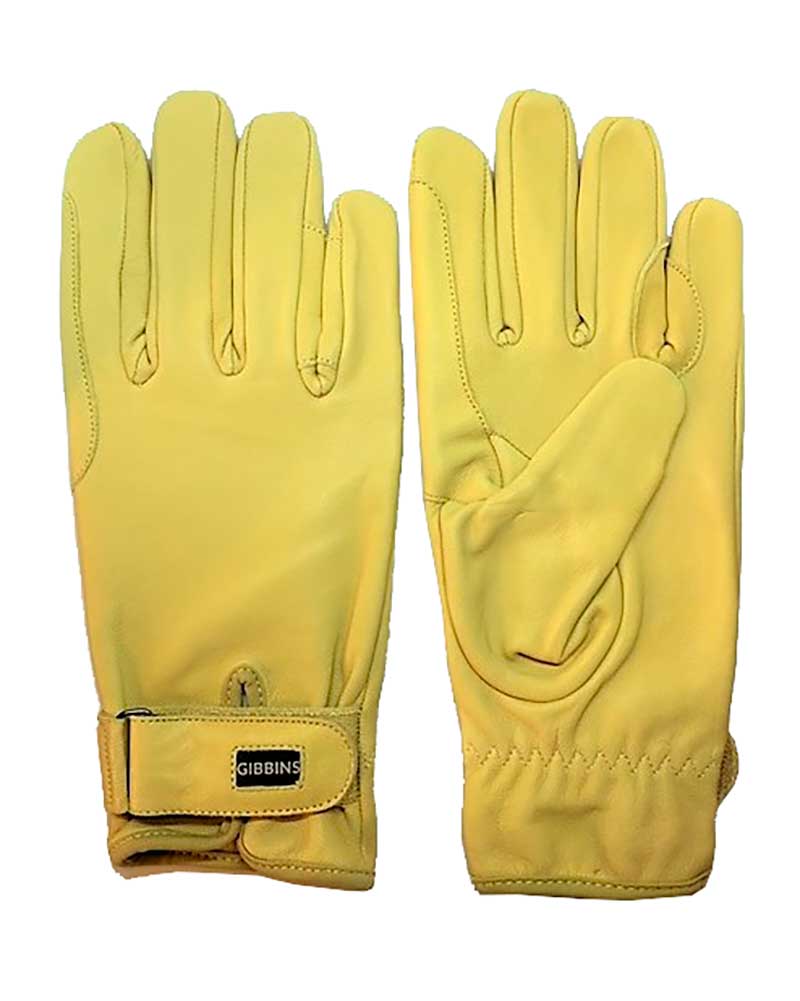 Yellow Leather Riding Gloves - Triana - Gibbins