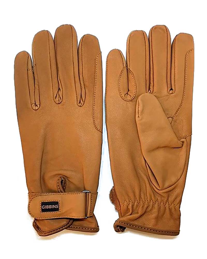Brown Leather Riding Gloves - Triana - Gibbins
