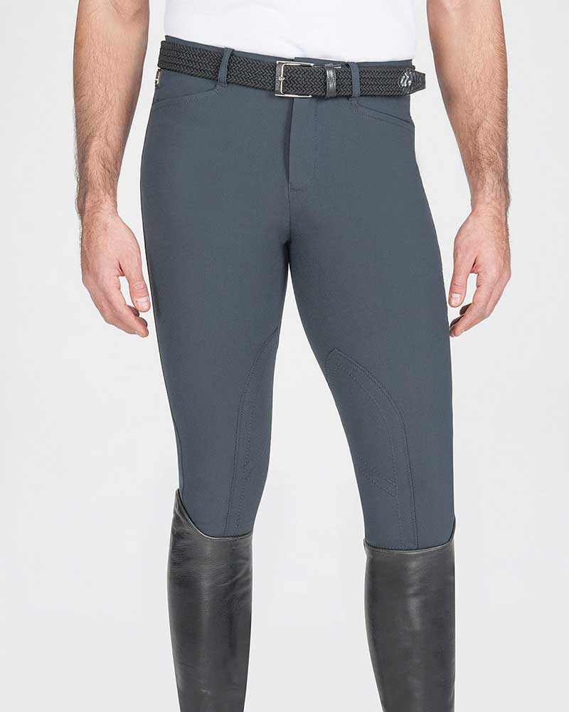 Men’s Grey Riding Breeches without Grip with Reinforced Knee Patches – Equiline Grafton<br>