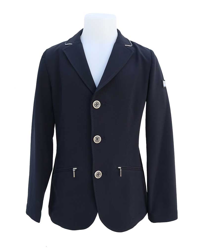 Boys' Navy Competition Jacket with Silver Trim - Steve - Equiline