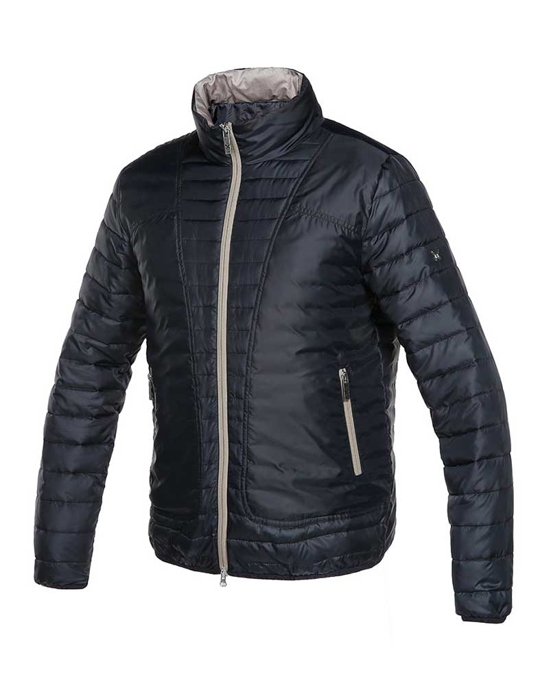 Navy blue and beige padded bomber jacket – unisex – Longreach – Kingsland Dressage