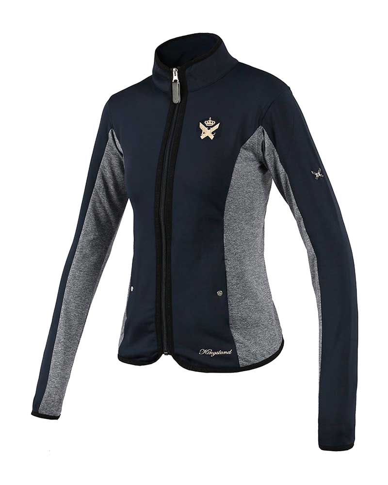 Veste polaire d'entraînement bleu marine et gris pour femme Boulder - Kingsland
