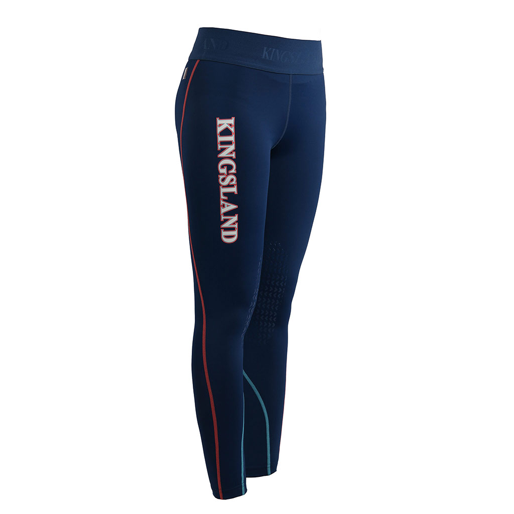 Blue compression tights with knee grip for woman – Milos model by Kingsland