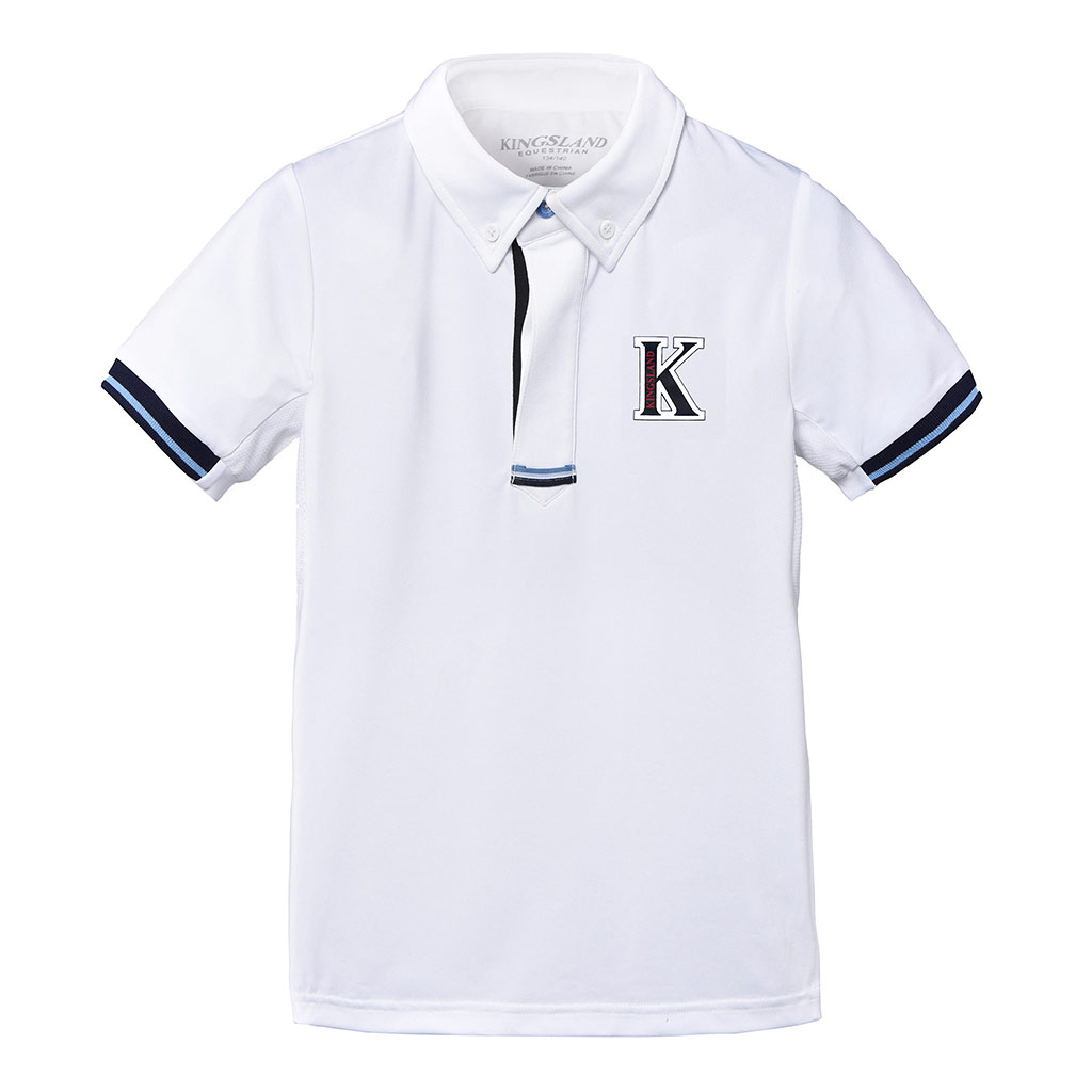 Polo technique de compétition à manches courtes blanc pour garçon Camedone - Kingsland