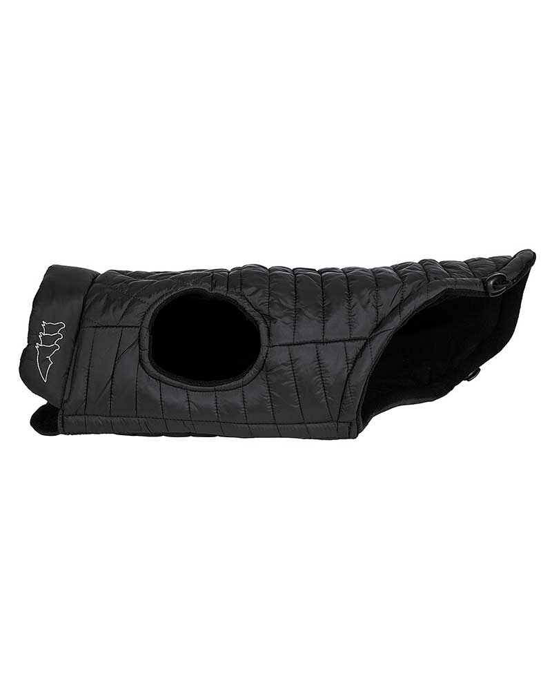 Abrigo de perro negro acolchado con interior polar - Tobia - Equiline
