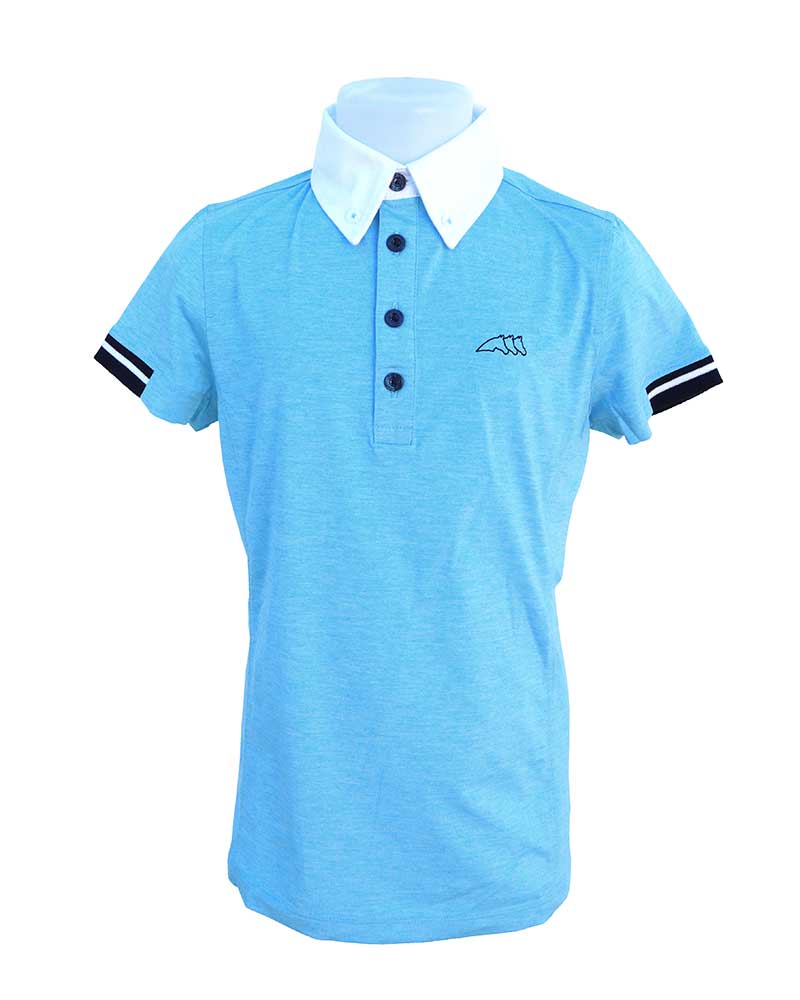Boys’ light blue short sleeve competition polo – Vanny – Equiline