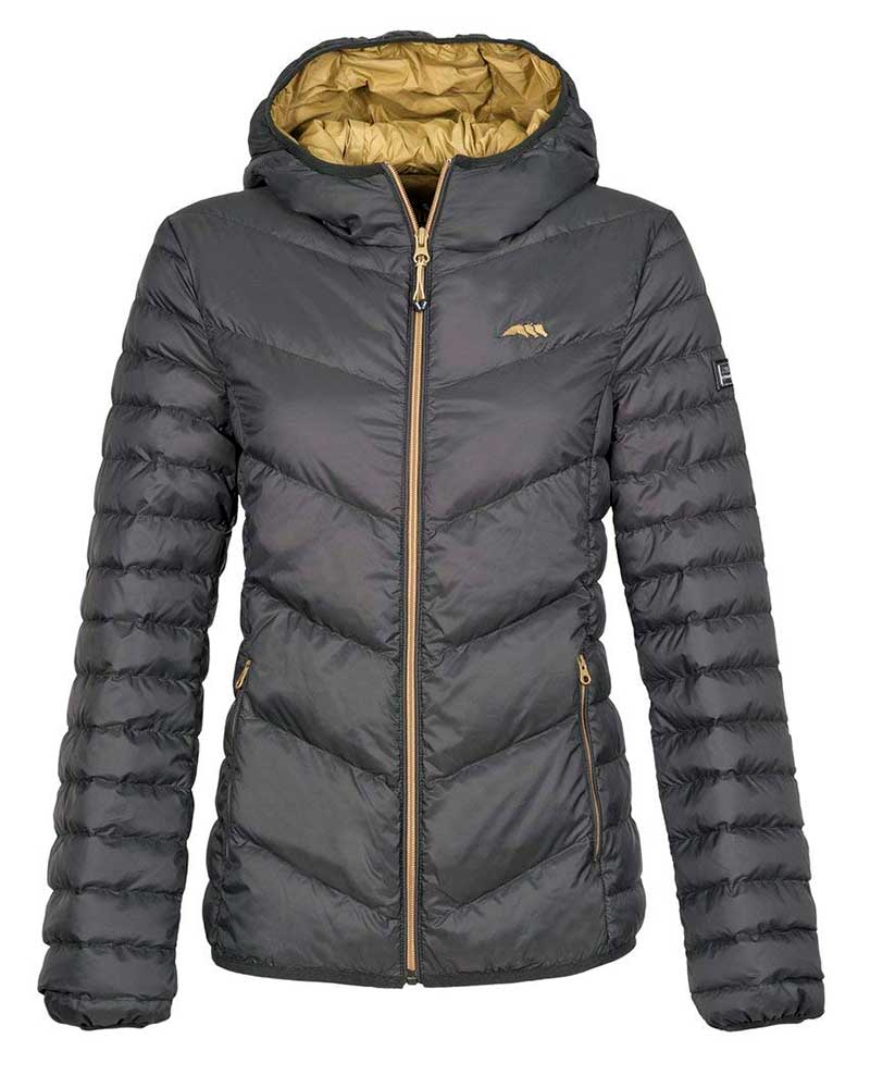 Veste en plumes vert foncé avec capuche pour femme Maudy - Equiline