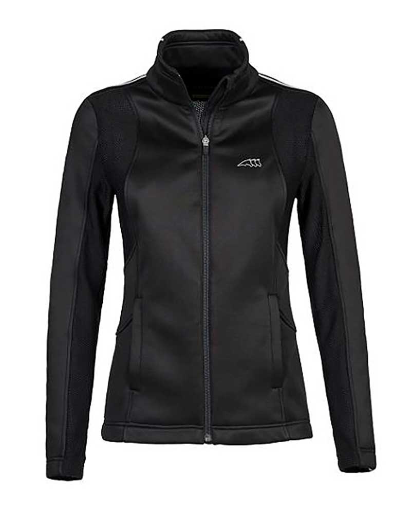 Women’s black training softshell jacket (mesh + fleece fabric) – Susy – Equiline