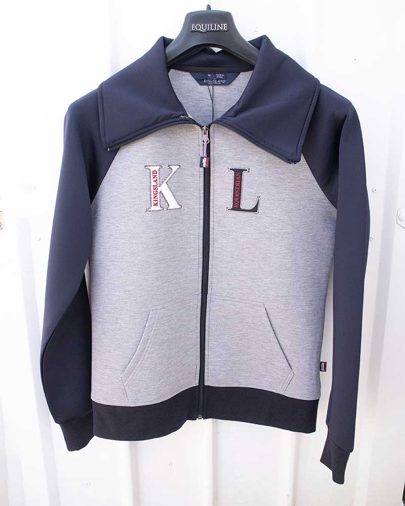 Sweat gris et bleu marine avec fermeture éclair et col haut pour femme Calafate - Kingsland